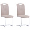 Scaune de bucatarie cantilever 2 buc. cappuccino piele eco