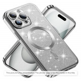 Cumpara ieftin Husa pentru iPhone 15 Pro Max, Techsuit Luxury Glitter MagSafe, Silver