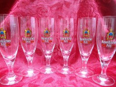 SET SASE PAHARE STICLA BERE KROMBACHER PILS 19 CM foto