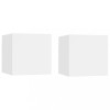 Noptiere, 2 buc., alb, 30,5x30x30 cm, lemn prelucrat