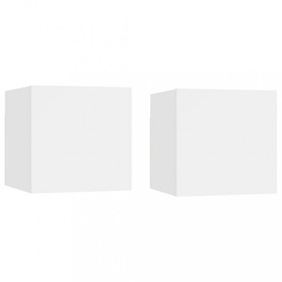 Gossi noptiere, 2 buc., alb, 30,5x30x30 cm, lemn prelucrat foto