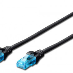 Cablu U UTP Digitus CAT 5e, Rj45, 1m, Negru - RESIGILAT