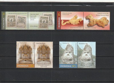 ROMANIA 2016 LP 2095 a CURIOZITATI SI SUPERLATIVE ROMANESTI SERIE CU VINIETA MNH NESTAMPILATA foto