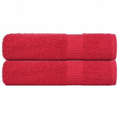vidaXL Prosoape de m&amp;acirc;nă 2 buc Roșu 50x100 cm 360 g/m&amp;sup2; 100% bumbac 136926 foto