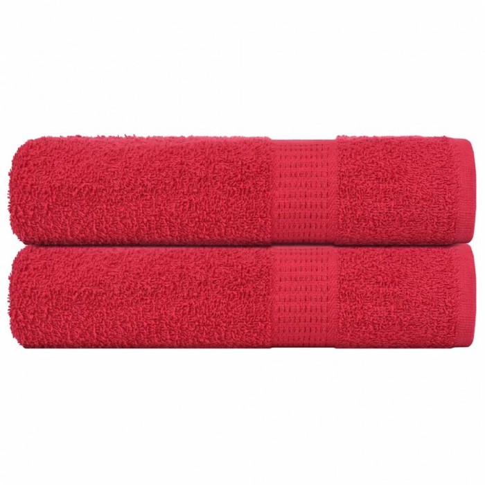 vidaXL Prosoape de m&acirc;nă 2 buc Roșu 50x100 cm 360 g/m&sup2; 100% bumbac 136926
