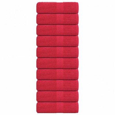 vidaXL Prosoape pentru oaspeți 10 buc Roșu 360 g/m&amp;sup2; 100% bumbac foto