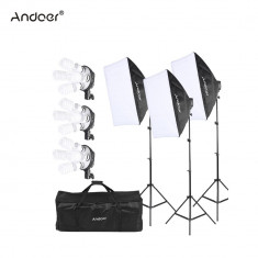 Kit de iluminare foto Studio cu 3 softbox + accesorii Andoer foto