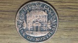 Canada provincii - Montreal - piesa foarte rara - 1/2 half penny token 1844 - Bank of Montreal - greu de gasit !