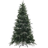 HOMCOM Brad de Crăciun Artificial cu Fulgi de Zăpadă din Cristal și 850 Ramuri Ignifuge, &Oslash;110x180 cm, Verde | Aosom Romania