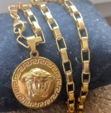 Lant +medalion INOX placat model Medusa --VERSACE-- =70 ron