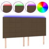 Cumpara ieftin Tablie de pat cu LED, maro inchis, 160x5x118/128 cm, textil