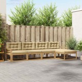 vidaXL Set de canapele de exterior cu pernă 4 pcs Alb și Bej Poliester 3386307