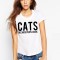 Tricou dama alb - CATS - XL