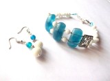 set bratara si cercei cu agate si jad alb 43698