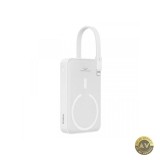 Baterie Externa Wireless Baseus Magnetic Mini 10000mAh 20W PD + FQI 1 x Lightning - 1 x QI - 1 x USB-C Alba P10022109223-00