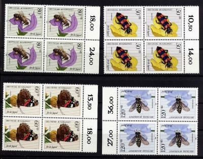 Germany 1984 Youth Insects Bees x 4 MNH DA.069 foto