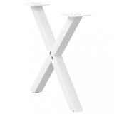 VidaXL Picioare pentru măsuță de cafea &icirc;n formă de X, 2 buc., alb, 60x(42-43) cm, oțel