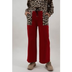 PANTALONI SPORT CU BUZUNARE ELASTIC IN TALIE DAHNA TALIE UNICA Visiniu