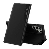Husa Samsung Galaxy S23 Ultra Eco Leather View flip tip carte, negru