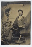 Tintype melanotype ferrotype ferotipie tintip barbat Romania sec. XIX