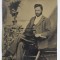Tintype melanotype ferrotype ferotipie tintip barbat Romania sec. XIX