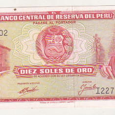 bnk bn Peru 10 soles de oro 1970 xf
