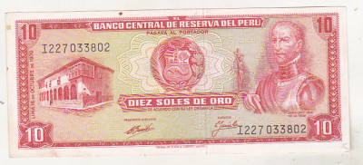 bnk bn Peru 10 soles de oro 1970 xf foto