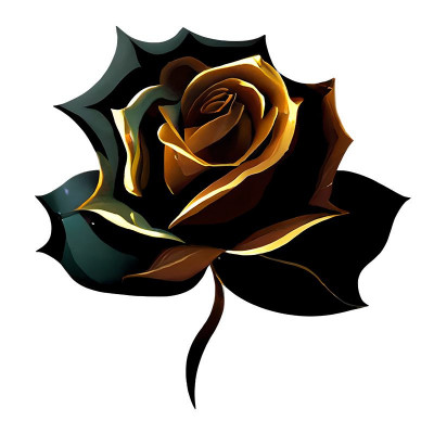 Sticker decorativ, Trandafir, Negru, 60 cm, 7529ST foto