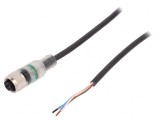 Cablu de conectare M12 4 pini drept 10m 24VAC 4A PUR