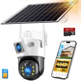 Cumpara ieftin Camera Supraveghere Dubla VisionHub&reg;, conexiune 4G cartela SIM, Incarcare Solara, Baterie 12000mAh, Panou Solar10 w, Vizualizare 360&deg;, Conectare Telef