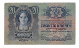 AUSTRIA / AUSTRO - UNGARIA 20 COROANE / KRONEN / KORONA 1913 [8] P - 13 a , seria 598806