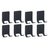 Cumpara ieftin Set 8 suporturi de perete, pentru baie, universal, montare cu benzi autoadezive, 6x4.5 cm, negru