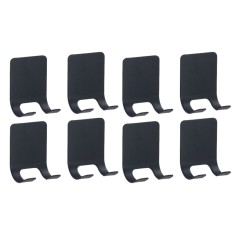 Set 8 suporturi de perete, pentru baie, universal, montare cu benzi autoadezive, 6x4.5 cm, negru