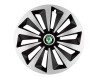 Set 4 capace roti Fox Gri-Negru R15 pentru gama auto Skoda, Autohelix MSA