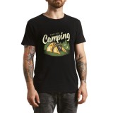 Tricou Barbati Travel Addict, design stilizat, negru, marimea L