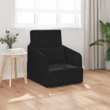 Canapea Pat 2 &icirc;n 1 Neagră 65x80x83 cm Catifea