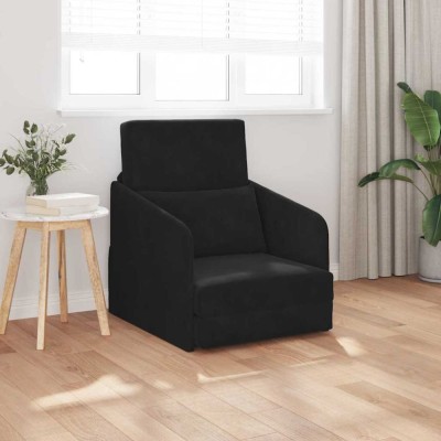 vidaXL Pat canapea Negru 65 x 80 x 83 cm Catifea 4106652 foto