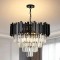 Candelabru Rowan Cristal 5xE14 Diametru 40cm Negru Auriu