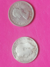 SIX PENCE 1958 +SIX PENCE 1921 ARGINT foto