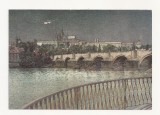 AM3-Carte Postala - CEHOSLOVACIA-Prague castle and king Charles Bridge, Circulata, Fotografie