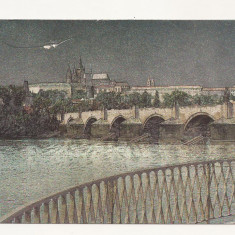 AM3-Carte Postala - CEHOSLOVACIA-Prague castle and king Charles Bridge