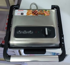 Grill Tefal Inicio GC242D38, 2000 W, Termostat 3 nivele, antiaderent, Inox/Negru foto