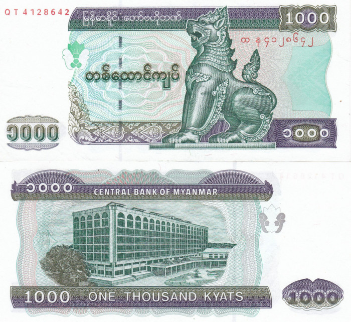 Bancnota Myanmar 1 000 Kyats 2004 UNC