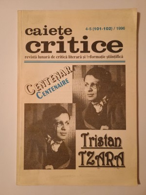 Caiete Critice nr. 4-5 (101-102)/ 1996. Centenar Tristan Tzara foto