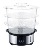 Aparat Gatit Aburi Heinner HSA-1000XMC, 1000W, 12L, 3 Boluri, Timer 90min, Protectie Supra-Incalzire, Inox