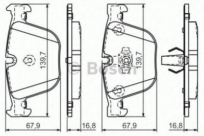 Set placute frana,frana disc BMW Seria 5 Touring (E61) (2004 - 2010) BOSCH 0 986 494 294 foto