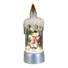 Decoratiune de Craciun tip Lumanare, Flippy, Lumanare de Cristal fara Fulgi de Zapada, Model Om de Zapada, Iluminare LED, 13 x 5 x 5 cm, Baza Gri, Tra