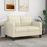 VidaXL Canapea cu 2 locuri, crem, 120 cm, piele ecologică 359113