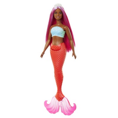 BARBIE DREAMTROPIA PAPUSA SIRENA CU PAR MAGENTA SI COADA PORTOCALIE foto