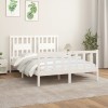 VidaXL Cadru de pat cu tăblie, alb, 140x200 cm, lemn masiv de pin 3188167